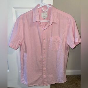 American Eagle Outfitters Men's Light Pink Button-Down Shirt